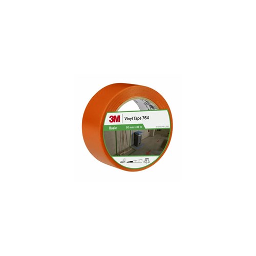 3M General Purpose Vinyl Tape 764, Orange, 50 mm x 33 m, 0.13 mm, Individually Wrapped Conveniently Packaged