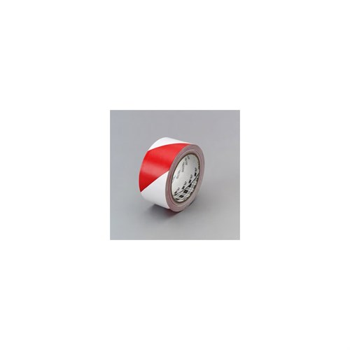 3M Hazard Warning Tape 767i, Red/White, 50 mm x 33 m