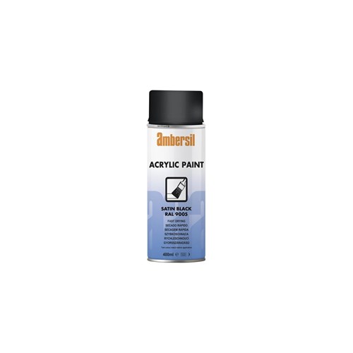 Ambersil Acrylic Paint Satin Black RAL 9005 - 400ML Aerosol