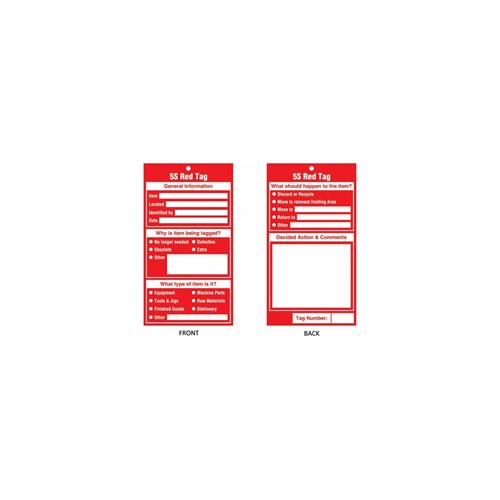 Aster Training Tag 5S Red Component Tag  Pack of 100