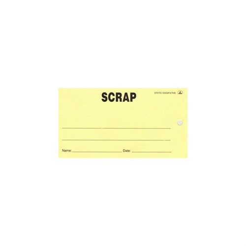 Desco Tag ESD "Scrap" 2.75" x 5" Yellow  Pack of 100