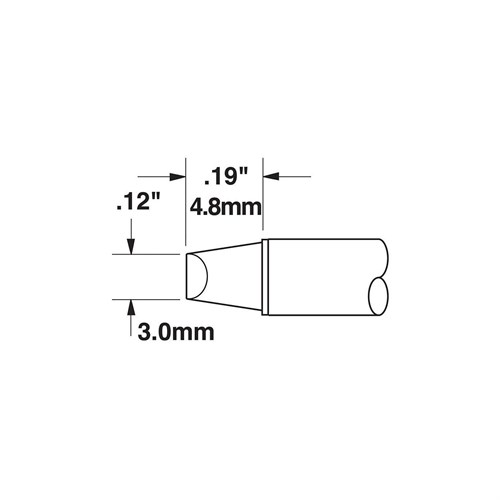 Metcal CVC-8CH0030S cartridge chisel 3mm x 5mm lg 90deg