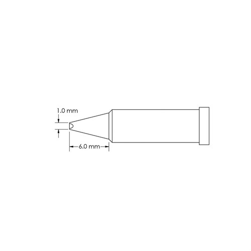 Metcal GT4-CH0010P tip chsl pwr 1.0x6.0mm 60d gt4