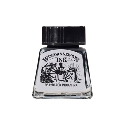 Winsor & Newton Black Indian Drawing Ink - 30ML Bottle