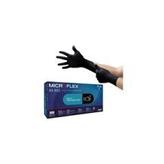 Ansell Microflex 93-852 Nitrile Black Med Gloves Pack of 100