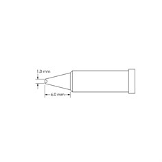 Metcal GT4-CH0010P tip chsl pwr 1.0x6.0mm 60d gt4